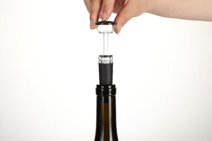 Wine Aerator Pourer with Vacuum Pump Stopper - 2-Piece Gift Set, Drip-Resistant Wine Pourer Spout, Instant Aeration for Smoother Taste, Wine Saver for Open Bottles, BPA-Free