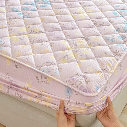 California King Quilted Mattress Cover A03 Breathable Soft Fitted Bed Protector