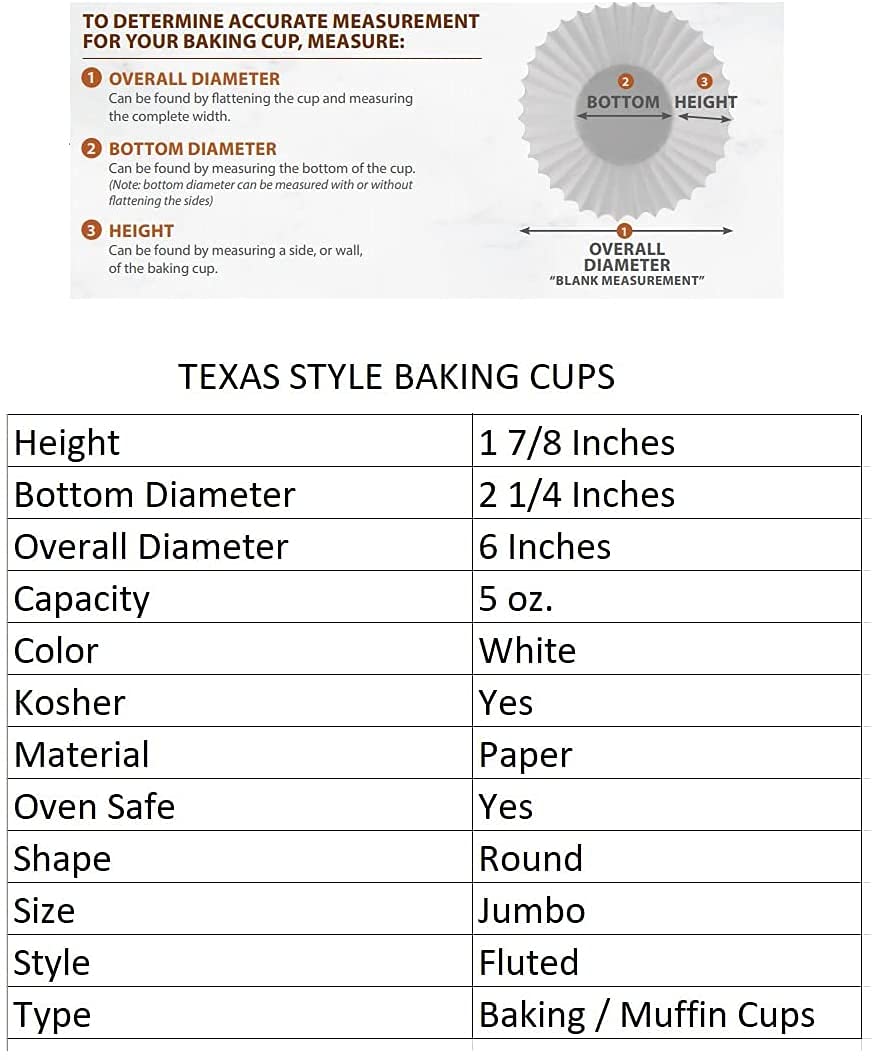 Oasis Supply Baking and Muffin Cups, Jumbo Size, Texas Sized (100 Count)