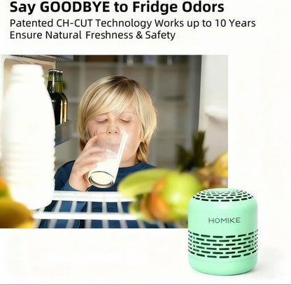 HOMIKE Refrigerator Deodorizer - Long-Lasting Odor Eliminator for Fridge, Car, Closet & Shoes | Green