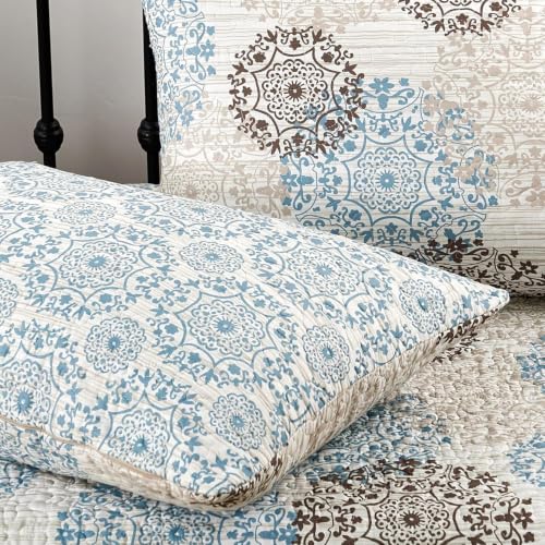 HESTIN Coastal Medallion Daybed Cover Set 75x39 Inches Blue Paisley - Reversible Bedding