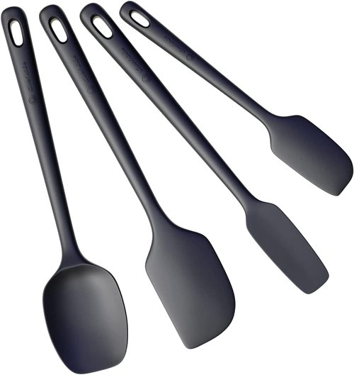 ChefAide Silicone Spatula Set - 4 Pieces, Heat Resistant Up to 600°F, Ergonomic Grip for Nonstick Cookware