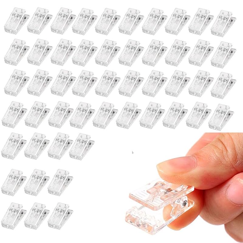 50 Pack Clear Clips for Photos - PVC Window & Wall Hanger Clamps, Multi-Purpose Clips for Christmas Lights, Posters, Papers