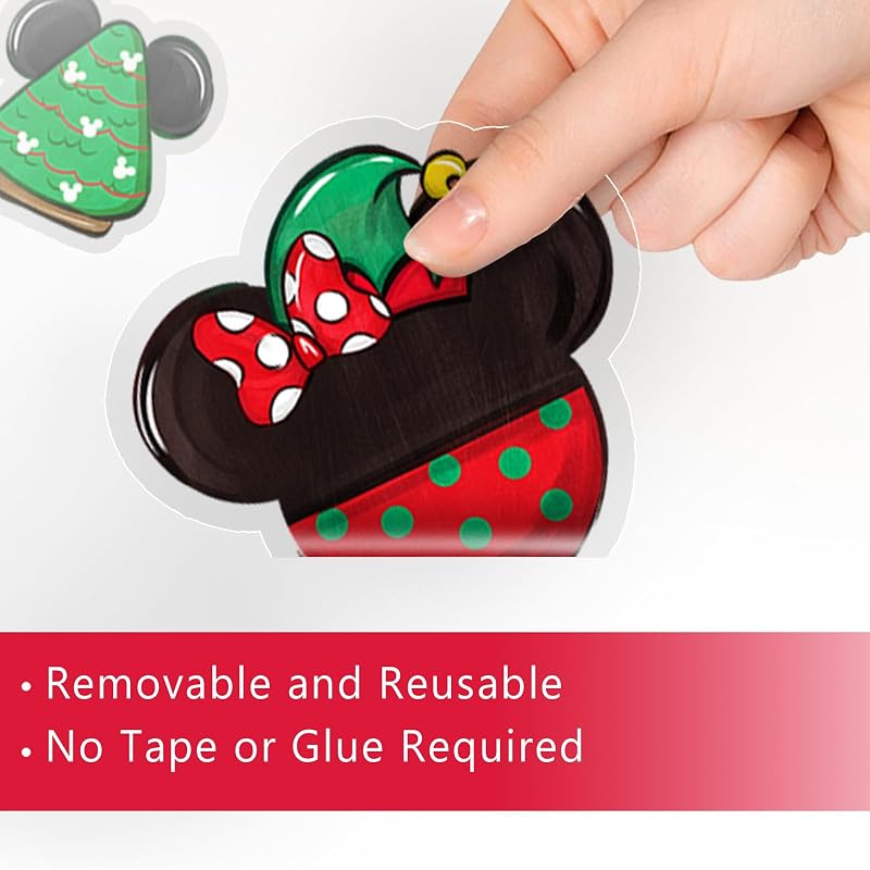 Mfault Merry Christmas Window Clings 9 Sheets - Christmas Cookie Variation