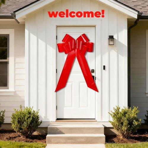 Big Car Bow - 30 Inch Giant Gift Bow for Birthdays, Christmas, Weddings | Large Red Car Decoration