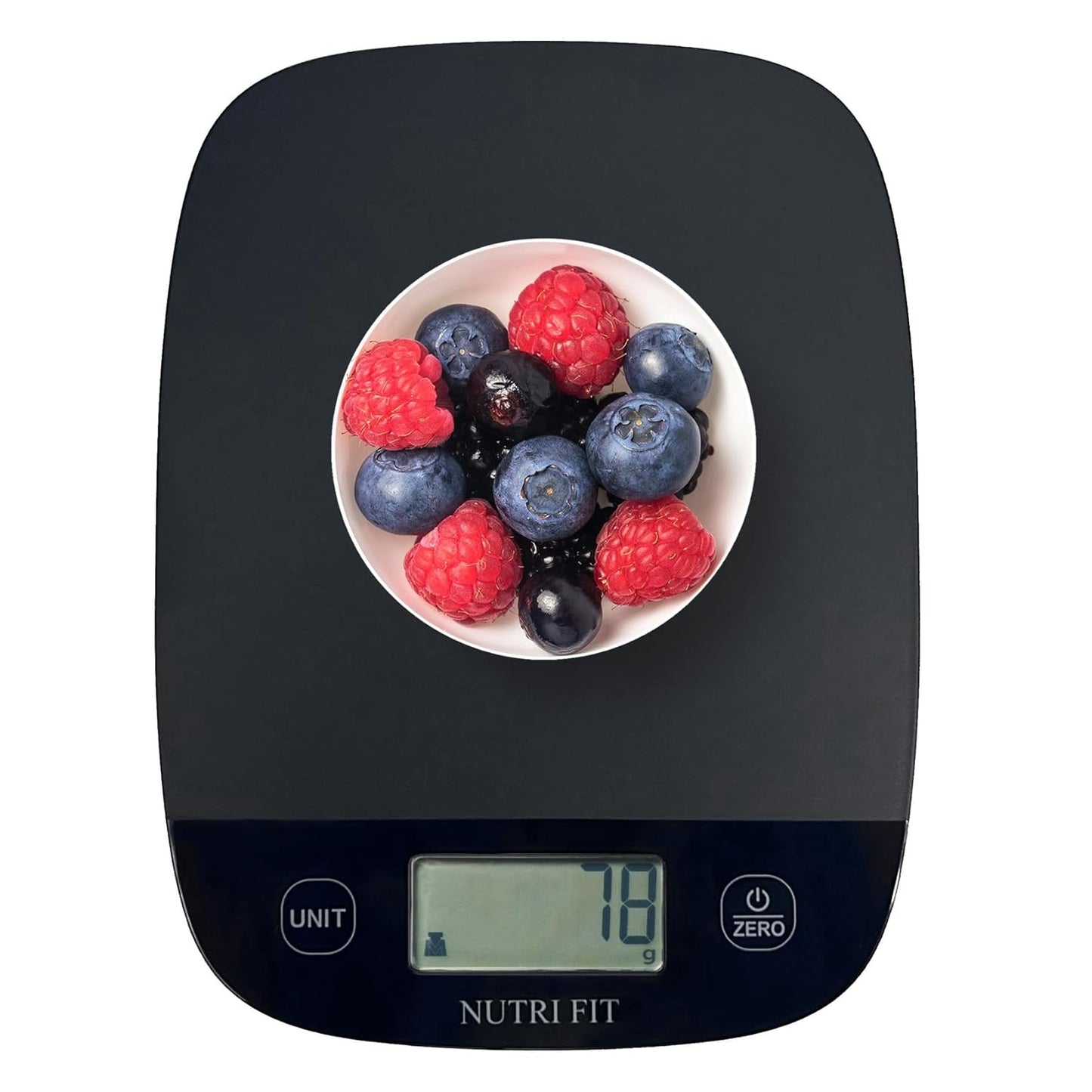 NUTRI FIT Digital Kitchen Food Scale - Accurate Weight Measurement for Baking & Meal Prep | Ultra Slim Black