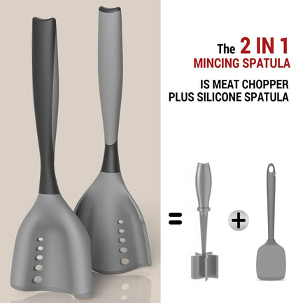 Mincing Spatula | Premium Heat Resistant Meat Chopper & Hamburger Grinder - Black