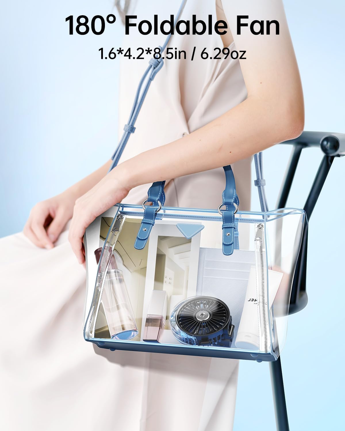 Sweetfull Portable Misting Fan - 180° Foldable Handheld Fan with Mist Spray & 3 Speeds | USB Rechargeable for Travel & Outdoor Use