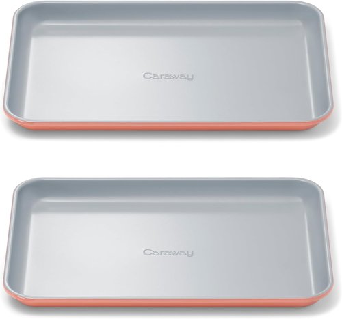 Caraway Nonstick Ceramic Baking Sheet Duo (9x13”) - Non-Toxic, Oven Safe, Mini Sheet Pan in Perracotta