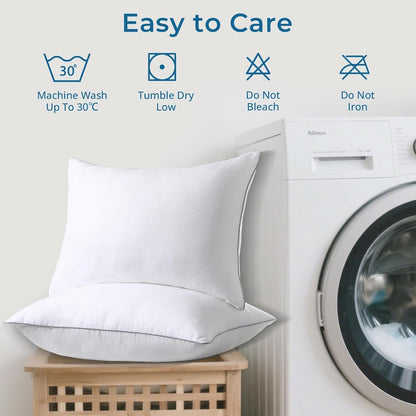 Sasttie Standard Size Pillows - Set of 4 Hotel Quality Down Alternative | Oeko-Tex Certified, Machine Washable