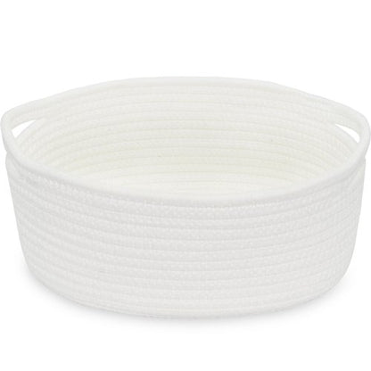 ABenkle Small Woven Basket, Cute Small Basket, Rope Room Shelf Storage Basket, Cat Dog Toys Basket Chest Box, Empty Decorative Gift Basket, 12"x 8" x 5"