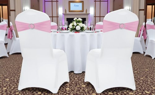 MDS Spandex Chair Sashes - Premium Stretch Covers with Buckle Slider | 25 Pack in Blush Pink for Weddings & Events