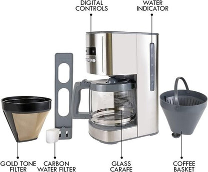 Kenmore 40706 12-Cup Coffee Maker - Programmable Aroma Control in Stainless Steel Finish