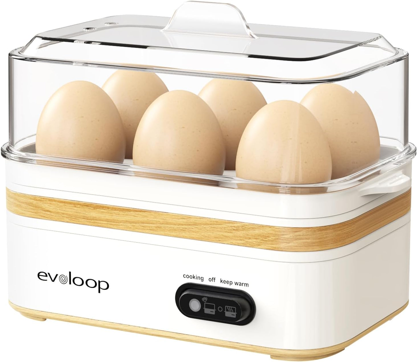 Rapid Egg Cooker - Electric 6-Egg Capacity | Soft, Medium, Hard Boiled & Omelet Maker, BPA-Free - White