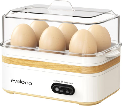 Rapid Egg Cooker - Electric 6-Egg Capacity | Soft, Medium, Hard Boiled & Omelet Maker, BPA-Free - White