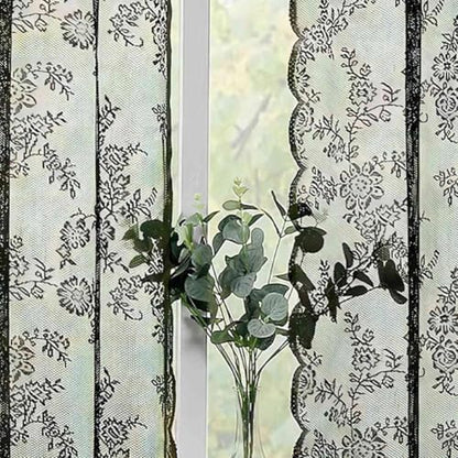 White Lace Canopy Bed Curtains Set for Queen Bed - Double Layer Cozy Drape with 4 Openings