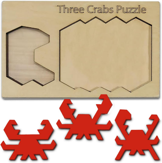 Three Crabs Puzzle - Wooden Brain Teaser for Teens & Adults | Educational Family Games & Unique Classroom Gifts