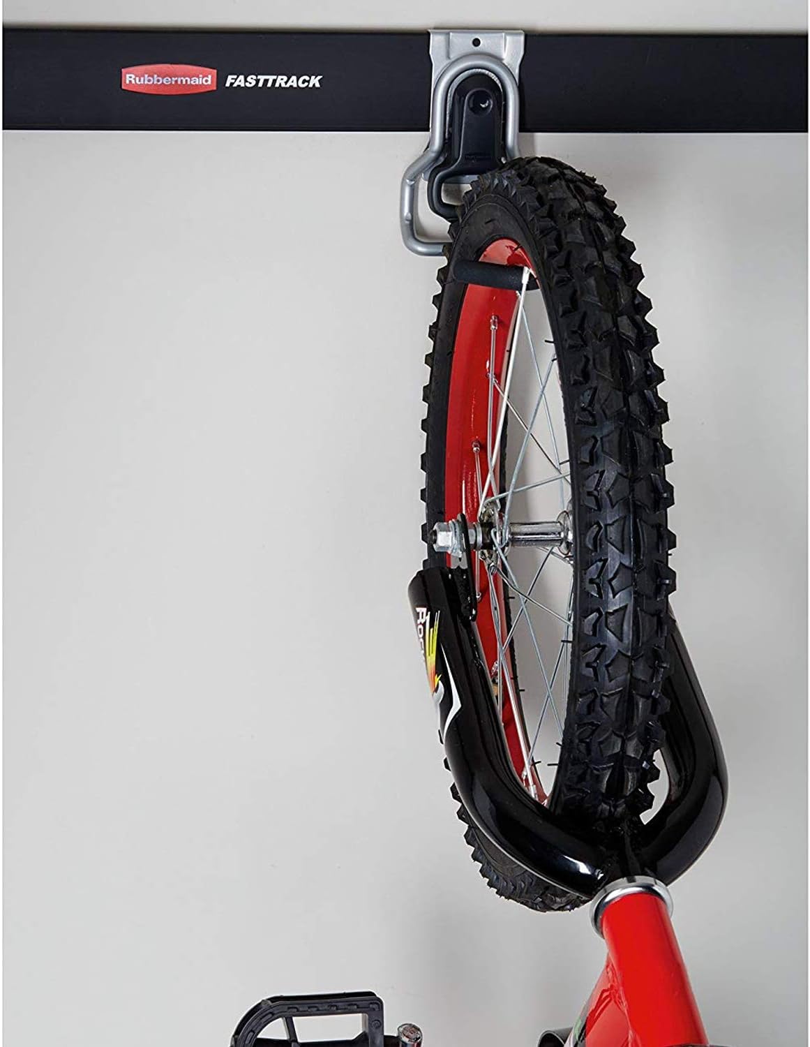 Rubbermaid Fasttrack Heavy-Duty Bicycle Storage Wall Hook - Vertical Bike Rack for Bikes Up to 50 lbs (4 Pack)