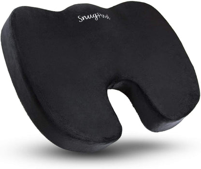 SnugPad -Upgraded Memory Foam Seat Cushion, for Sciatica, Back, Hip, and Tailbone Pain Relief, Firm Comfortable, Support for Office Chair, Wheelchair,Car. Nonslip Orthopedic Memory Foam Coccyx Cushion