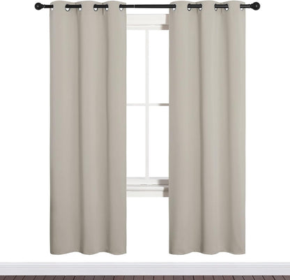 NICETOWN Blackout Curtains - Thermal Insulated Drapes for Bedroom & Living Room | 34" x 72" Natural