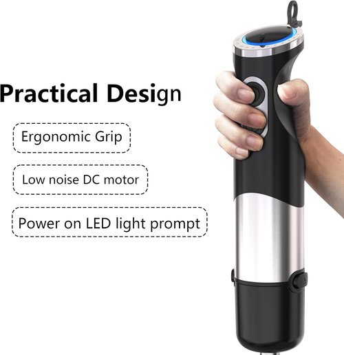 **Skiennix Immersion Blender - 12-Speed Handheld Mixer with Turbo Mode | Portable 2-in-1 for Smoothies & Baby Food**