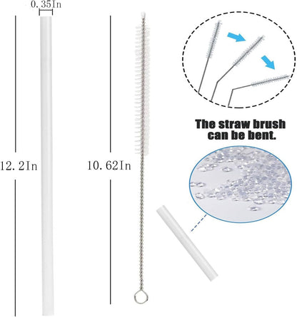 Stanley 6 Pack Replacement Straws - Durable Plastic with Cleaning Brush for 30 oz & 40 oz Tumblers