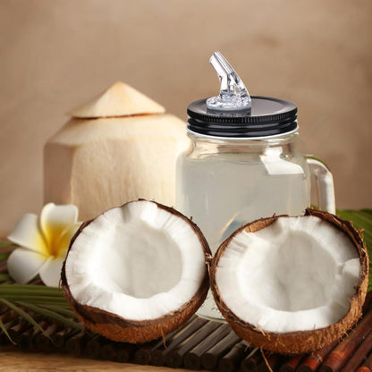 Mason Jar Pour Spouts. free flow Mason Jar Pour Spouts, mason jar for spout regular mouth size 70mm dispenser germination cover. Leak-Proof 22-Pack + 44 Black Lid Caps (22 Pack BlacK)