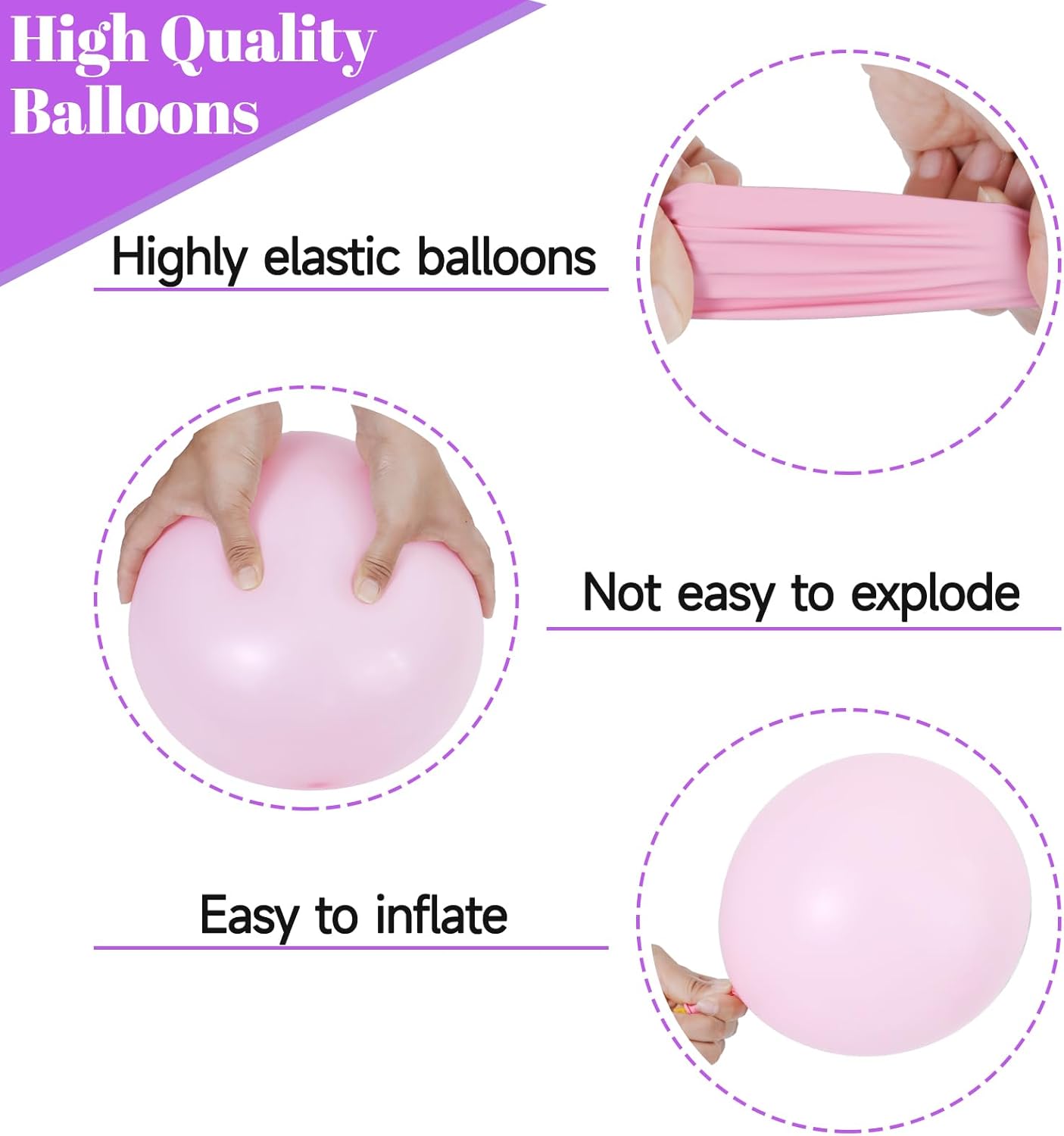 Skiennix 68Pcs Pink & Purple Balloons - 12 Inch Metallic Latex & Confetti for Weddings & Birthdays