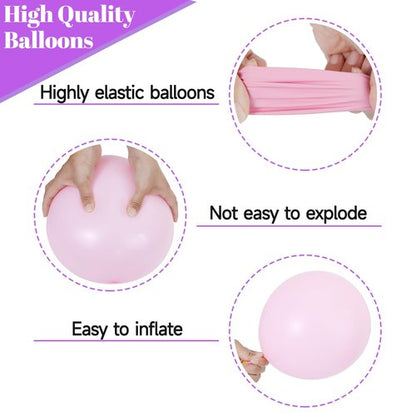 68Pcs Pink and Purple Balloons 12 Inch Metallic Purple Pink Latex Balloon Confetti ballons with Ribbons Party Balloons for Wedding Girls Birthday Baby Shower Decorations.
