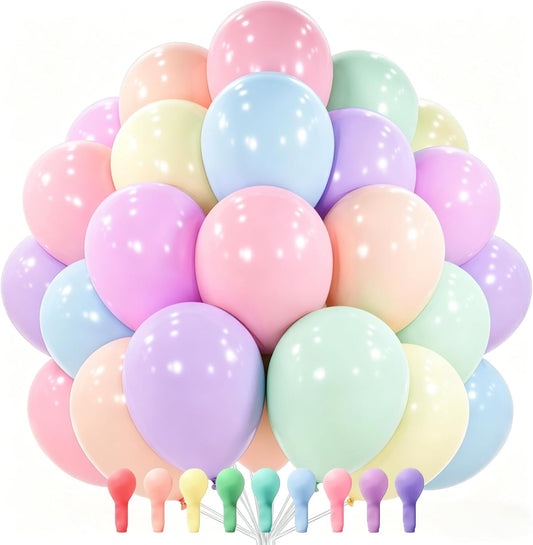 PartyWoo Pastel Rainbow Balloons - 101pcs 12 Inch Latex for Baby Showers, Engagements & Birthdays