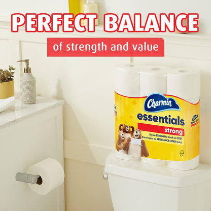 Charmin Essentials Strong Toilet Paper - 9 Mega Rolls for Ultimate Strength & Softness
