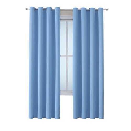 ChrisDowa Grommet Room Darkening Curtains for Bedroom and Living Room - 2 Panels Set Thermal Insulated Blackout Curtains (Sky Blue, 52W x 95L)