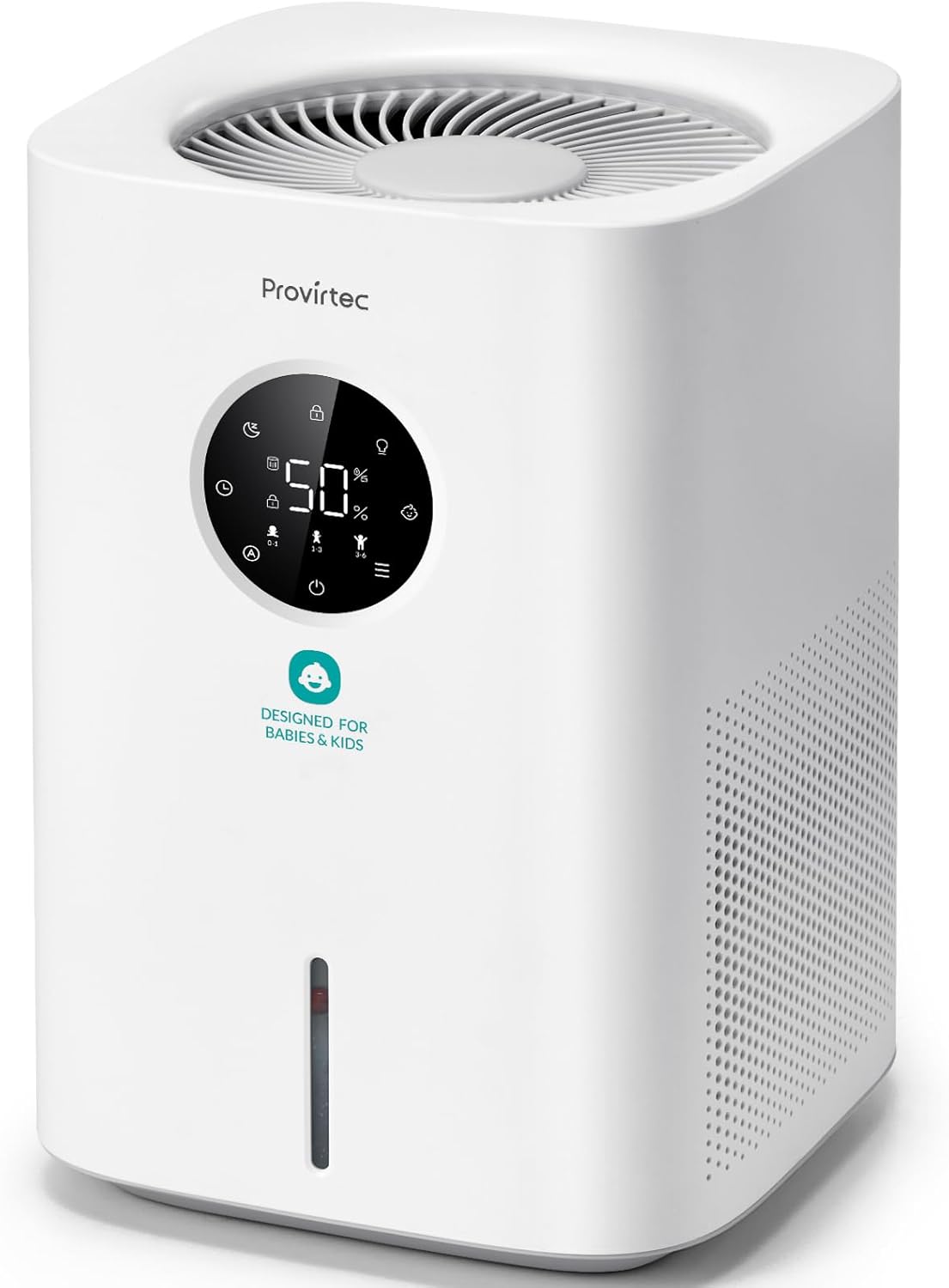 Provirtec Pro Baby Humidifier - Mist-Free, BPA-Free & Quiet 16dB | 4L Tank for Nursery & Kids