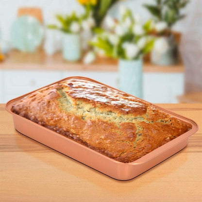 Skiennix Nonstick Copper Baking Pan - Ceramic Coated for Even Cooking | Dishwasher & Oven Safe, PTFE & PFOA Free