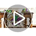 Irises Mask Carnival Mardi Gras Table Runner 13x120 Inches Purple for Holiday & Party Decor