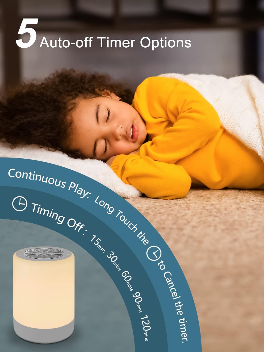 Sound Machine - White Noise Machine for Baby with Night Light & 32 High Fidelity Sounds | 5 Timers