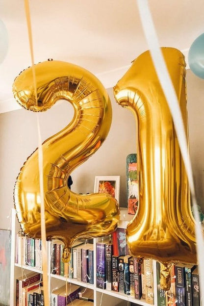 Gold Number 50 Balloon - 40 Inch 50th Birthday Decorations for Men & Women | Elegant Golden Party Supplies