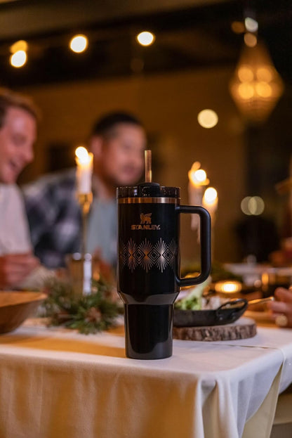Stanley Quencher H2.O FlowState™ Tumbler 40 oz Black Gloss Deco