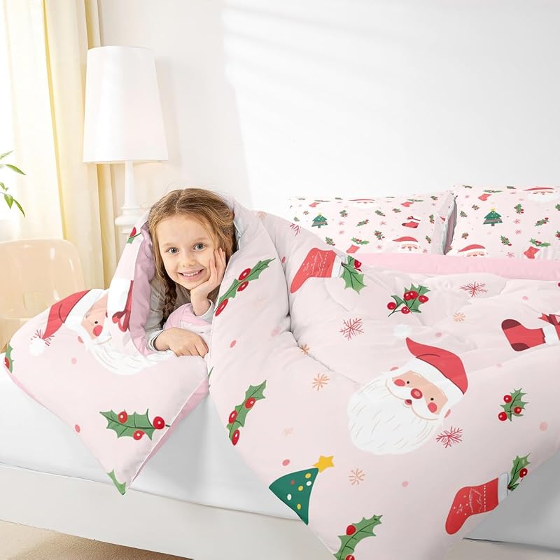 Merry Christmas Kids Comforter Set Twin - Red Green Variation