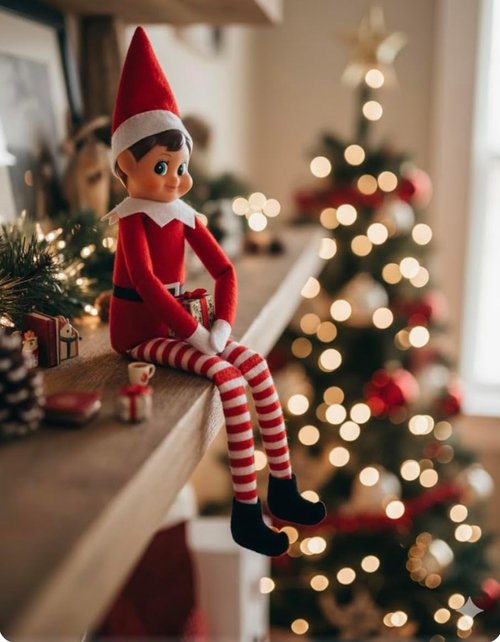 Lolli Lookout™ Holiday Elf - 14” Nostalgic Christmas Decoration in Gift Box | Festive Collectible Shelf Sitter