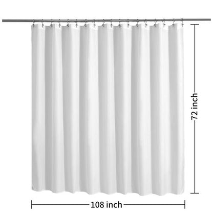 ALYVIA SPRING Extra Wide Fabric Shower Curtain Liner Waterproof - 108" x 72", Soft & Lightweight Wide Shower Curtain with Magnets, Machine Washable - 108x72, White