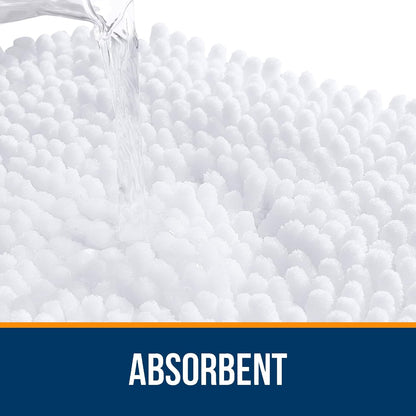 OLANLY Bathroom Rugs - Extra Soft Chenille Bath Mats | 59x35, Quick Dry & Machine Washable, White