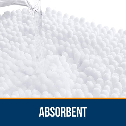 OLANLY Bathroom Rugs - Extra Soft Chenille Bath Mats | Quick Dry, Machine Washable, 34x21, White