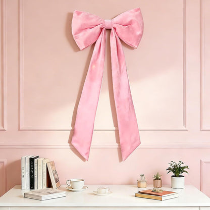Skiennix Extra Large Pink Velvet Bow - 16x33 Inch Giant Christmas Tree Topper for Festive Decor