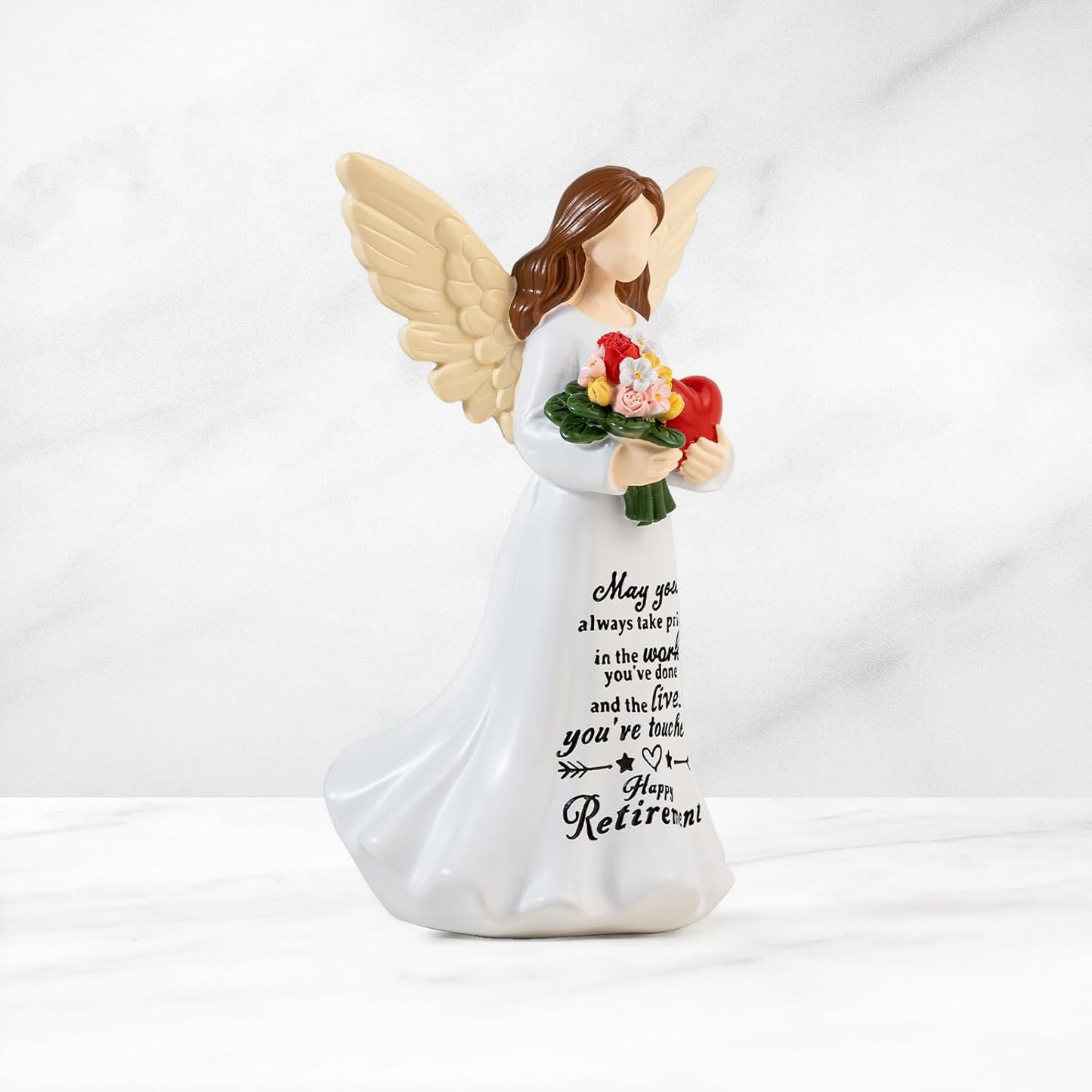 Skiennix Angel Figurine - 7.1" Retirement Gift for Women | Happy Retirement Card & Home Decor