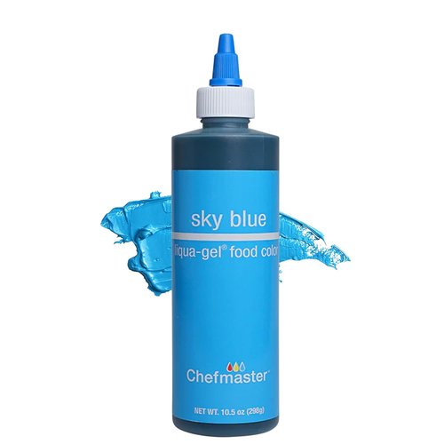 Chefmaster Sky Blue Liqua-Gel® Food Coloring - Vibrant, Professional-Grade Dye for Icing & Fondant | 10.5 oz