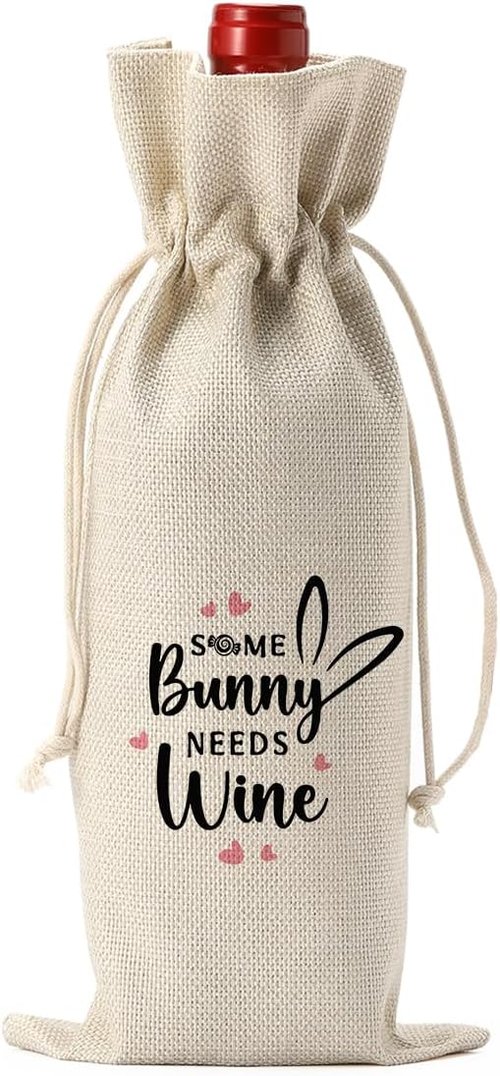 Funny Easter Wine Bag Easter Basket Easter Bunny Ears Decorations Easter Holiday Gifts for Women Men Easter Wine Bag Gifts for Wine Lover Easter Party Decorations