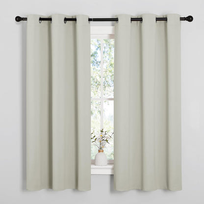 NICETOWN Thermal Insulated Grommet Curtains - Room Darkening Drapes for Bedroom | Bone White, 2 Panels (W42 x L63)