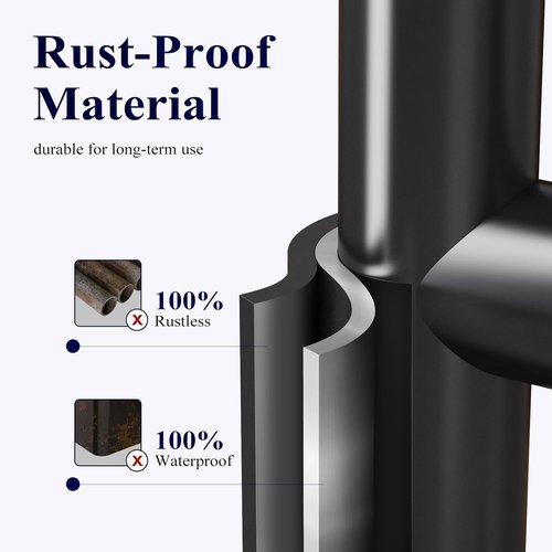 Kitsure Free Standing Toilet Paper Holder - Rustproof Metal Stand for 4 Rolls with Anti-Slip Base & Shelf | Black, Medium, 2-Pack