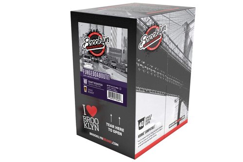 Brooklyn Beans Fuhgeddaboutit Gourmet Coffee Pods - Bold Dark Roast, 40 Count for Keurig 2.0